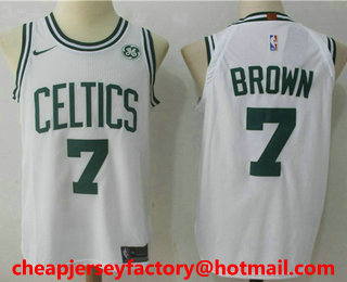 Men's Boston Celtics #7 Jaylen Brown White 2017-2018 Nike Authentic General Electric Stitched NBA Jersey