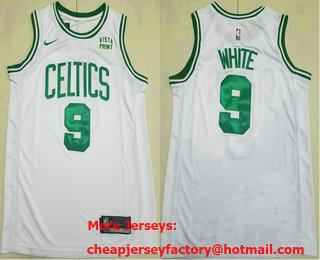 Men's Boston Celtics #9 Derrick White White Icon Sponsor Swingman Jersey