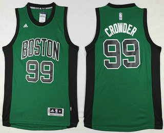 Men's Boston Celtics #99 Jae Crowder Revolution 30 Swingman Green With Black 2016 New Jersey