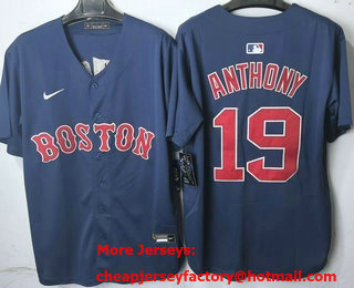 Men's Boston Red Sox #19 Roman Anthony Navy Limited Jersey