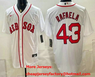 Men's Boston Red Sox #43 Ceddanne Rafaela White Cool Base Stitched Jersey