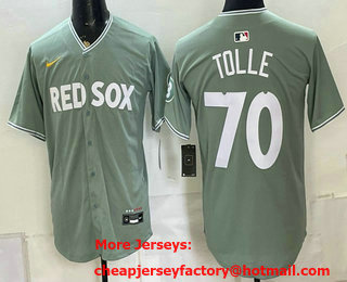 Men's Boston Red Sox #70 Payton Tolle Light Green 2025 City Connect Player Name Limited Jersey