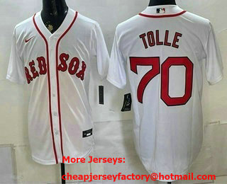 Men's Boston Red Sox #70 Payton Tolle White Cool Base Stitched Jersey