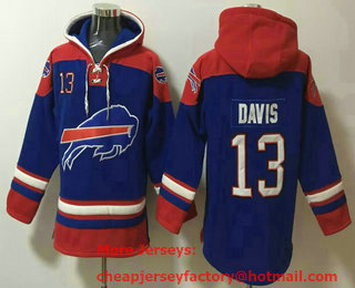Men's Buffalo Bills #13 Gabriel Davis Royal Blue Ageless Must Have Lace Up Pullover Hoodie