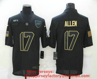 Men's Buffalo Bills #17 Josh Allen Black 2020 Salute To Service Stitched NFL Nike Limited Jersey