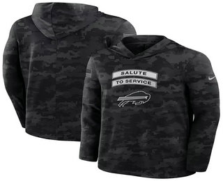 Men's Buffalo Bills Black 2026 Salute to Service Sideline Lightweight Hoodie Long Sleeve Top
