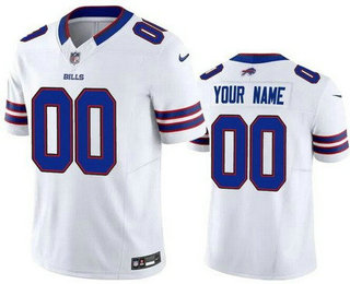 Men's Buffalo Bills Customized Limited White FUSE Vapor Jersey