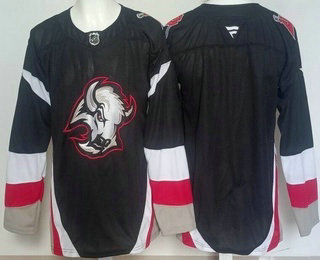 Men's Buffalo Sabres Blank Black Authentic Jersey