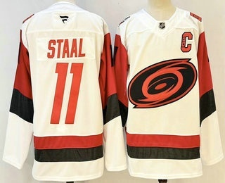 Men's Carolina Hurricanes #11 Jordan Staal White Authentic Jersey