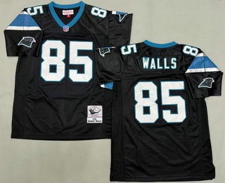Men's Carolina Panthers #85 Wesley Walls Black 1996 Throwback Jersey