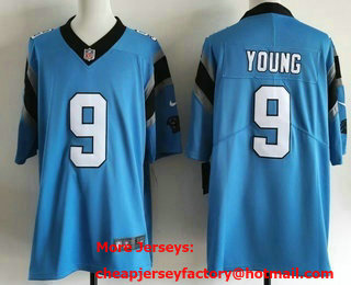 Men's Carolina Panthers #9 Bryce Young Limited Blue Vapor Jersey