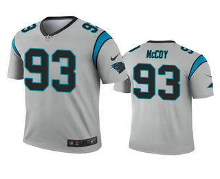 Men's Carolina Panthers #93 Gerald McCoy Silver Inverted Legend Jersey