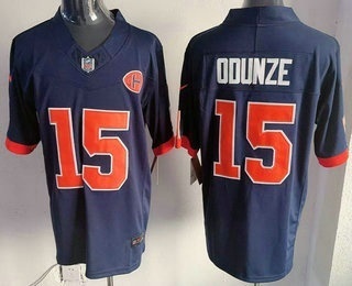 Men's Chicago Bears #15 Rome Odunze Navy 2026 FUSE Rivalries Collection Limited Stitched Jersey