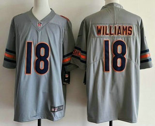 Men's Chicago Bears #18 Caleb Williams Grey Inverted Legend Stitched Limited Vapor Jersey