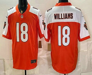 Men's Chicago Bears #18 Caleb Williams Orange Thanksgiving FUSE Vapor Limited Jersey