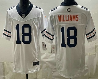 Men's Chicago Bears #18 Caleb Williams White Alternate Vapor FUSE Stitched Limited Jersey