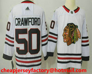Men's Chicago Blackhawks #50 Corey Crawford White 2017-2018 Hockey Stitched NHL Jersey