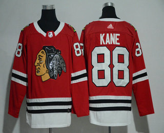 Men's Chicago Blackhawks #88 Patrick Kane Red With Handwork Sequin Fashion Team Logo Home 2017-2018 Hockey Stitched NHL Jersey