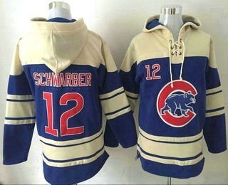 Men's Chicago Cubs #12 Kyle Schwarber Royal Blue Stitched MLB Baseball Hoodie