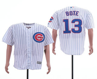 Men's Chicago Cubs #13 David Bote White Home Stitched MLB Cool Base Jersey