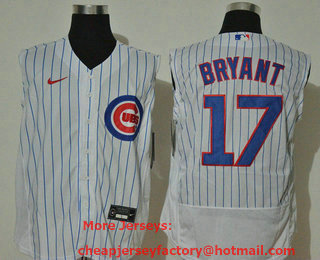 Men's Chicago Cubs #17 Kris Bryant White 2020 Cool and Refreshing Sleeveless Fan Stitched Flex Nike Jersey