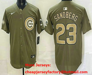 Men's Chicago Cubs #23 Ryne Sandberg Olive 2026 Limited Jersey