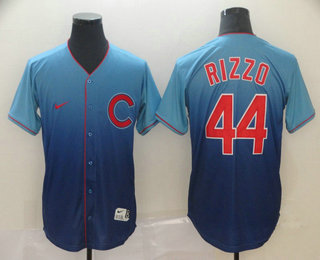 Men's Chicago Cubs #44 Anthony Rizzo Nike Blue Fade Jersey