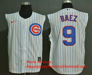 Men's Chicago Cubs #9 Javier Baez White 2020 Cool and Refreshing Sleeveless Fan Stitched MLB Nike Jersey