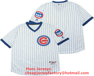 Men's Chicago Cubs Blank White Cooperstown Collection Jersey