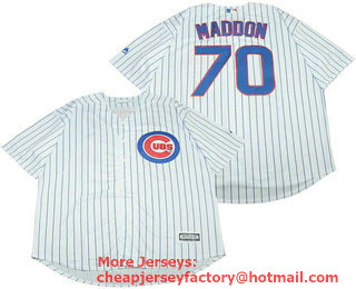 Men's Chicago Cubs Coach #70 Joe Maddon White Home Cool Base Baseball Jersey