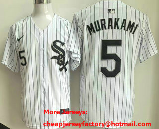 Men's Chicago White Sox #5 Munetaka Murakami White Limited Jersey