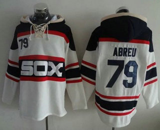 Men's Chicago White Sox #79 Jose Abreu White Sawyer Hooded Sweatshirt Alternate Home MLB Hoodie