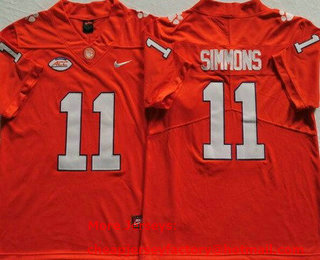 Men's Clemson Tigers #11 Isaiah Simmons Orange College Football Jersey