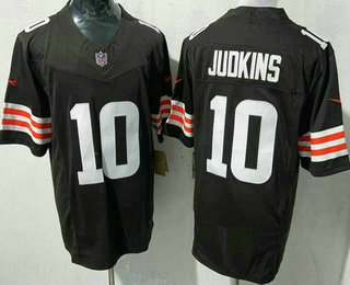 Men's Cleveland Browns #10 Quinshon Judkins Limited Brown FUSE Vapor Jersey