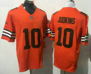 Men's Cleveland Browns #10 Quinshon Judkins Limited Orange FUSE Vapor Jersey