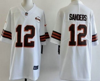 Men's Cleveland Browns #12 Shedeur Sanders Limited White Alternate Vapor Jersey