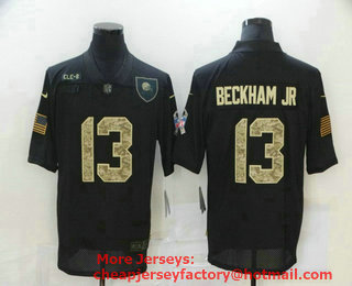 Men's Cleveland Browns #13 Odell Beckham Jr Black Camo 2020 Salute To Service Stitched NFL Nike Limited Jersey