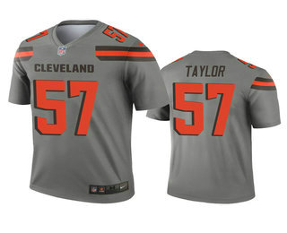 Men's Cleveland Browns #57 Adarius Taylor Gray Inverted Legend Jersey