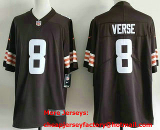 Men's Cleveland Browns #8 Jared Verse Limited Brown Vapor Jersey