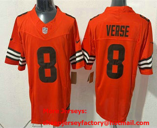 Men's Cleveland Browns #8 Jared Verse Limited Orange Alternate FUSE Vapor Jersey