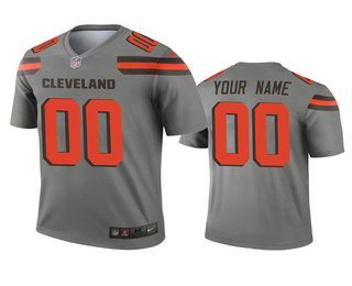 Men's Cleveland Browns Custom Gray Inverted Legend Jersey