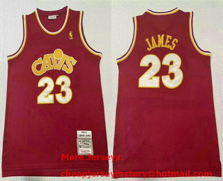 Men's Cleveland Cavaliers #23 LeBron James 2015-16 Red Hardwood Classics Soul Swingman Throwback Jersey
