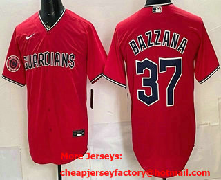 Men's Cleveland Guardians #37 Travis Bazzana Red Cool Base Jersey