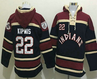Men's Cleveland Indians #22 Jason Kipnis Navy Blue Baseball MLB Hoodie