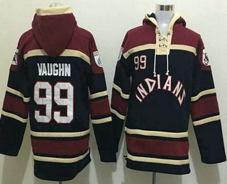 Men's Cleveland Indians #99 Rick Vaughn Navy Blue Baseball MLB Hoodie