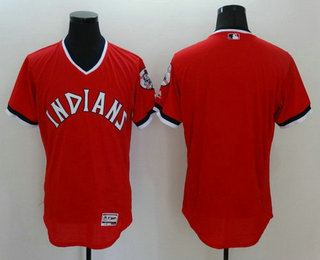 Men's Cleveland Indians Blank Red Pullover 2016 Flexbase Baseball Jersey