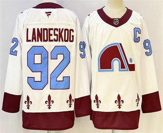 Men's Colorado Avalanche #92 Gabriel Landeskog White Alternate Authentic Jersey