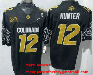 Men's Colorado Buffaloes #12 Travis Hunter Limited Black With D Patch 2024 College Football Jersey