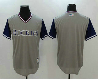 Men's Colorado Rockies Gray 2017 Little League World Series Players Weekend Stitched Nickname Team Jersey