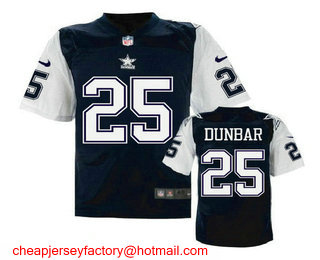 Men's Dallas Cowboys #25 Lance Dunbar Navy Blue Throwback Stitched NFL Nike Elite Jersey